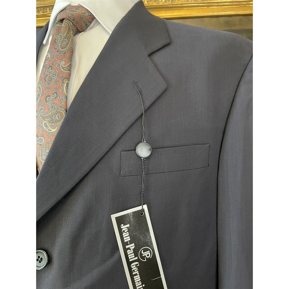 NWT VTG Jean-Paul Germain 44L 2 Piece Black Super 90's Wool 3 Button Suit - Picture 6 of 15